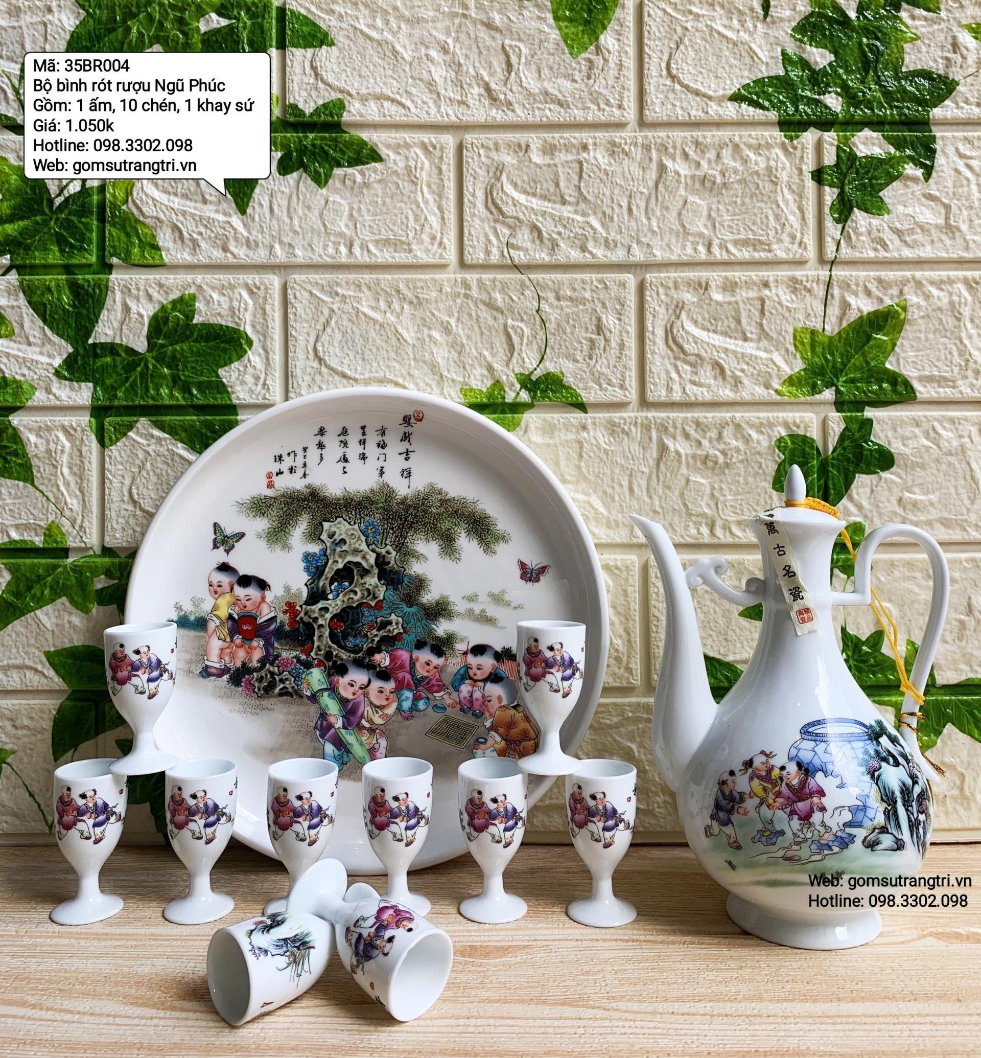 Bộ Bình Rót Rượu Ngũ Phúc